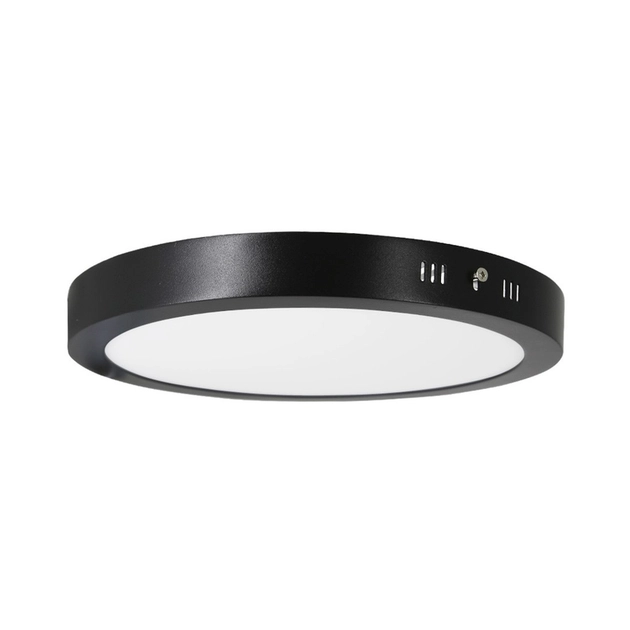 Kit 10 Plafons LED Sobrepor Redondo 24W Preto Ø30cm