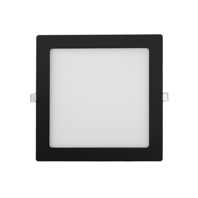 Kit 2 Plafons LED Embutir Quadrado 18W Preto 22,5cm