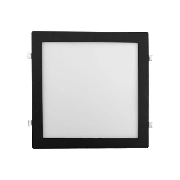 Kit 10 Plafons LED Embutir Quadrado 24W Preto 30cm