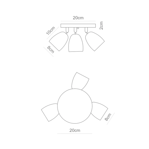 Spot Triplo Abs Fosco 21w 1500 80cm - Yamamura