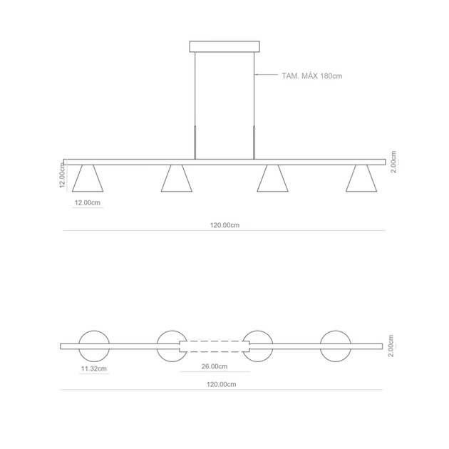 Pendente Led Metal Aluminio 38w 3000k Flora