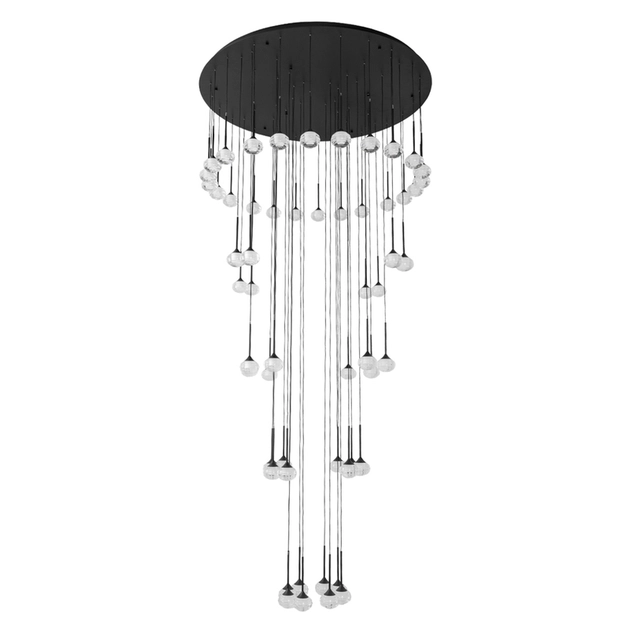 Pendente Led Aluminio Preto 200w 3000k Orvalho