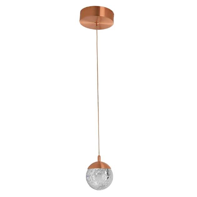 Pendente Led Vidro Metal Cobre 5w 3000k Galaxy
