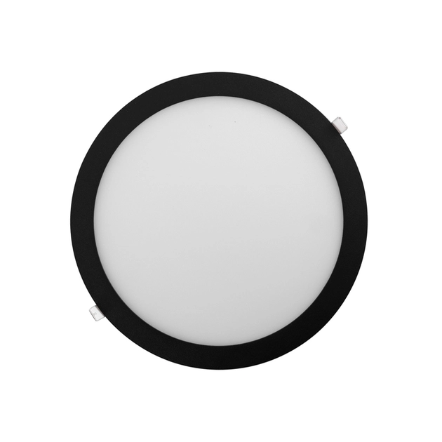 Kit 4 Plafons LED Embutir Preto Redondo 24W