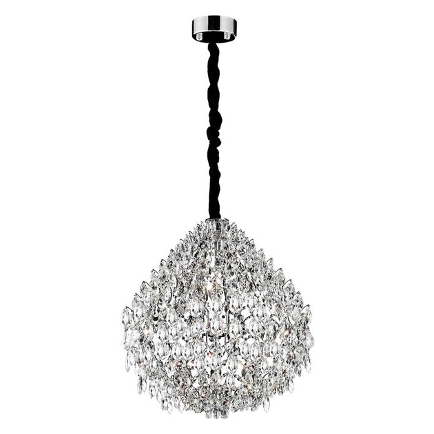 Pendente Cristal Metal Cromado 60cm Glamour