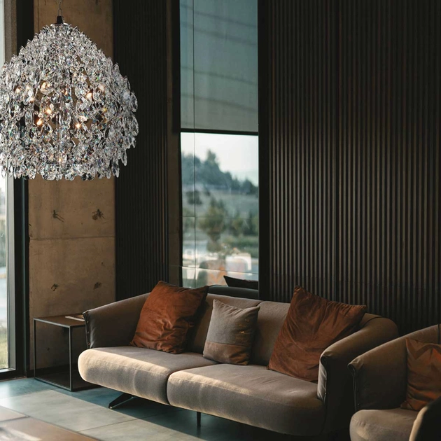 Pendente Cristal Metal Cromado 60cm Glamour