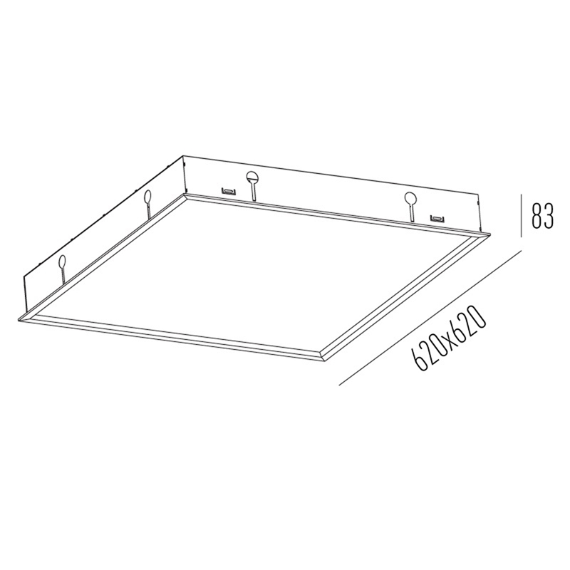 Plafon Led Embutir Quadrado 43w Branco Luz Quente Skyled