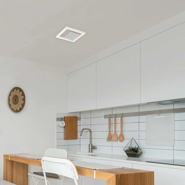 Plafon Led Sobrepor Quadrado 25,2w Luz Amarela Fit