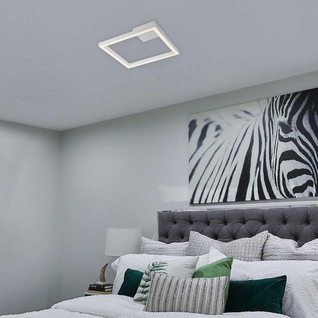Plafon Led Sobrepor Quadrado 33,6w Luz Amarela Fit