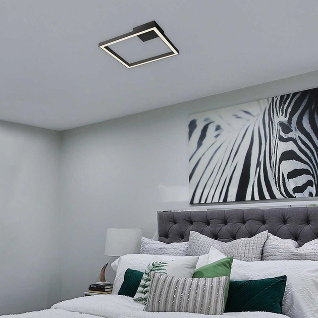 Plafon Led Sobrepor Quadrado 33,6w Luz Amarela Fit