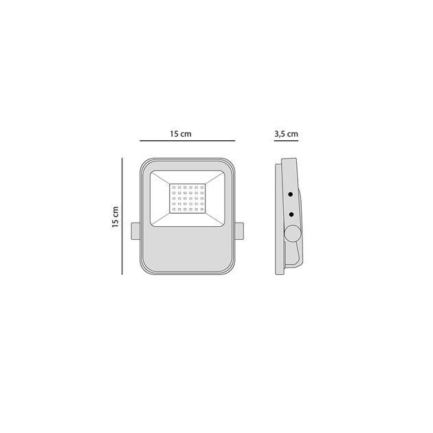 Projetor Led Plastico Vidro Preto 30w 3000k Ip65