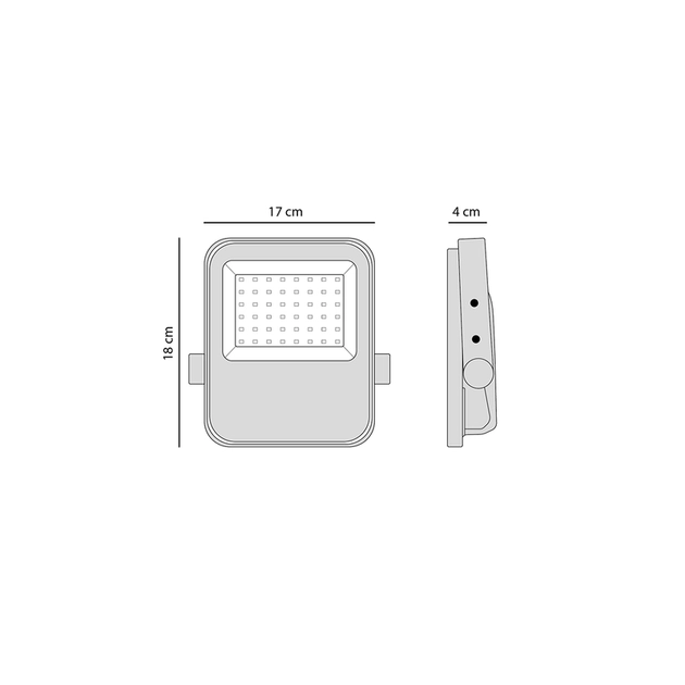 Projetor Plastico Vidro Preto Led 50w 3000k Ip65